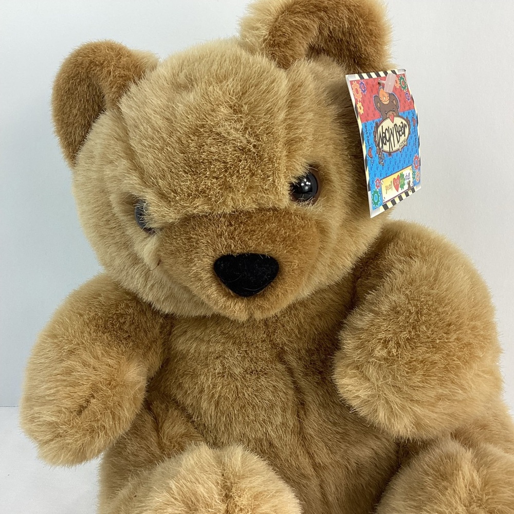 Wacky Bear Factory Brown Teddy Plush Stuffed Animal Tan Vintage 2000 Play Toy